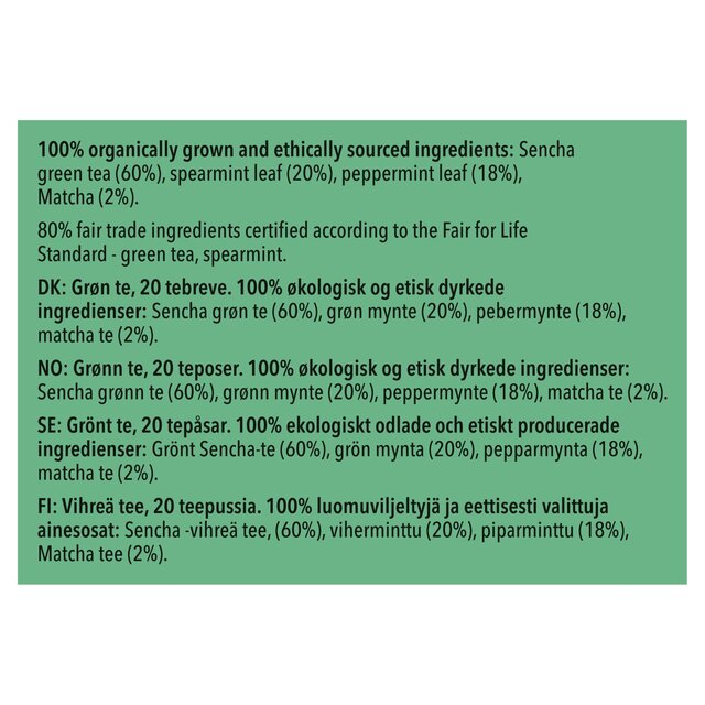 PUKKA Mint Matcha Green Organic & Fair Herbal Tea Bags thumbnail 5