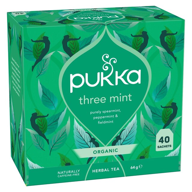 PUKKA Organic Three Mint Tea with Peppermint 40 Herbal Tea Bags thumbnail 2