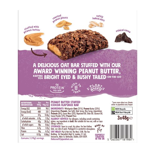 Pip & Nut Peanut Butter Stuffed Oat Bar Chocolate thumbnail 3