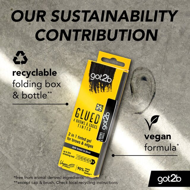 got2b Glued 4 Brows & Edges Tinted Dark Brown to Black thumbnail 7