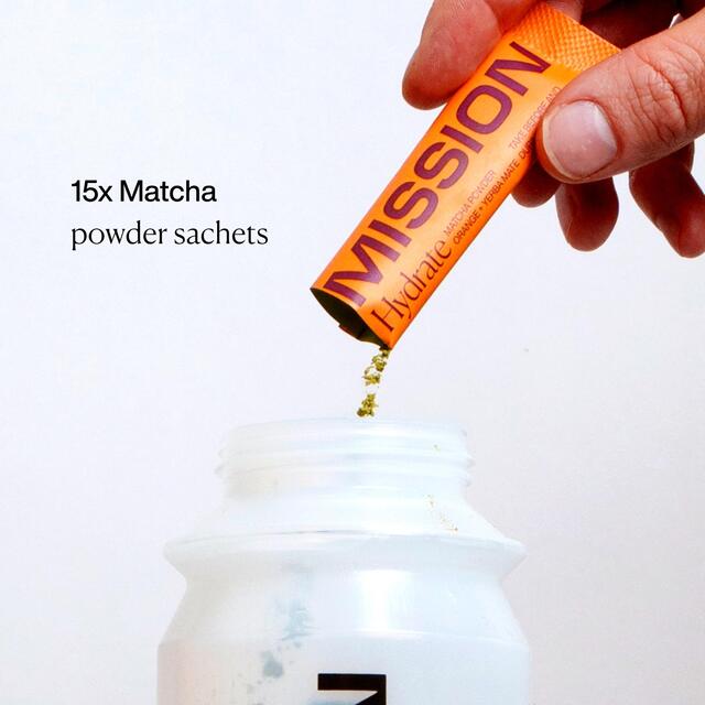 MISSION Hydrate Matcha Powder Sachets with Orange + Yerba Mate thumbnail 2