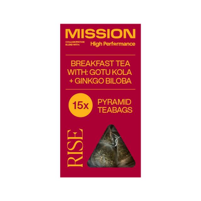 MISSION Rise English Breakfast Tea Bags with Ginkgo Biloba + Gotu Kota