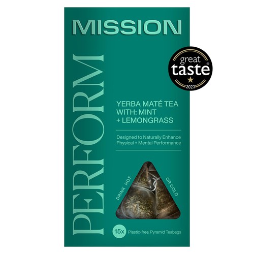 MISSION Perform Yerba Mate Tea Bags with Lemongrass + Mint