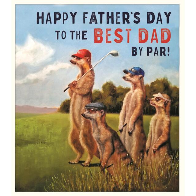 Best Dad By Parr Meerkats Golf Father's Day Card
