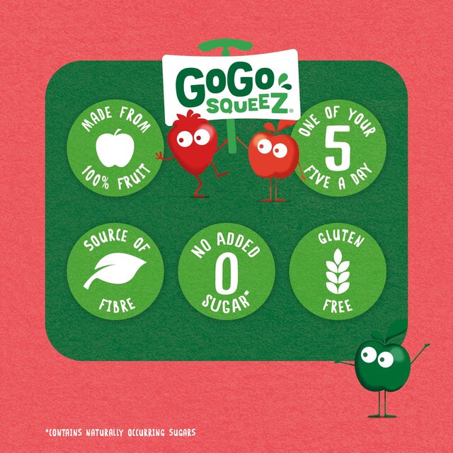 GoGo squeeZ Fruit Smoothie Snack Apple and Strawberry 4X90g thumbnail 5