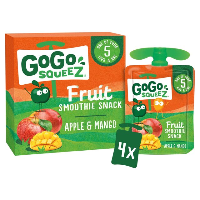 GoGo squeeZ Fruit Smoothie Snack Apple and Mango 4X90g thumbnail 2