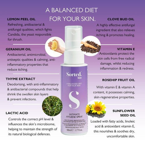 Sorted Skin Intimate Hygiene Spray-Prebiotic Microbiome Based thumbnail 3