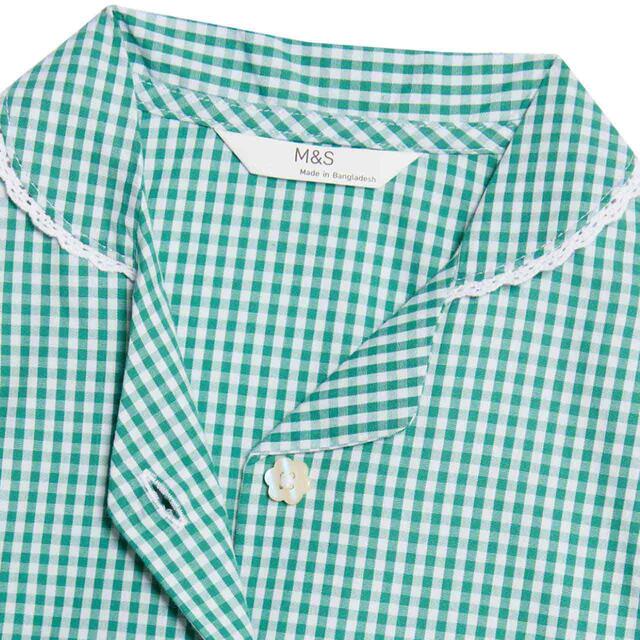 M&S Cotton Gingham School Dress, 3-12 Years, Green thumbnail 2