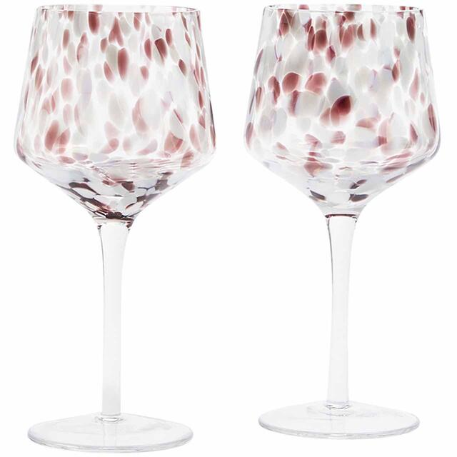 M&S Speckled Wine Glasses, Plum