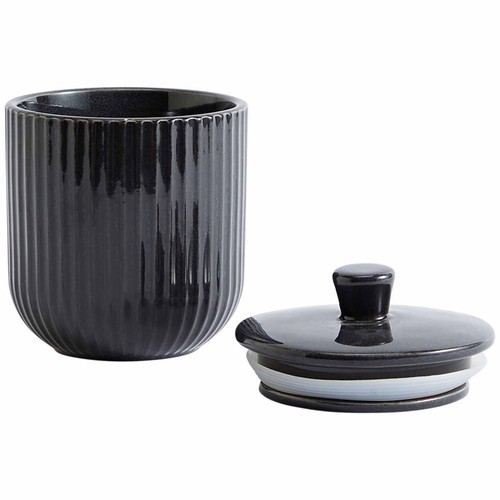 M&S Small Ribbed Storage Jar, Charcoal thumbnail 2