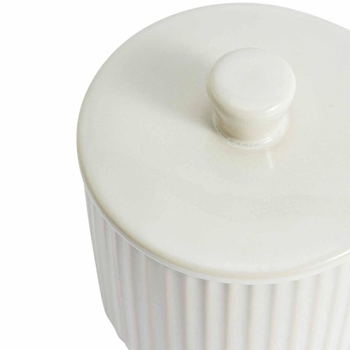 M&S Small Ribbed Storage Jar, Cream thumbnail 3