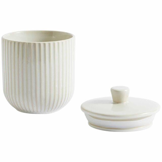 M&S Small Ribbed Storage Jar, Cream thumbnail 2