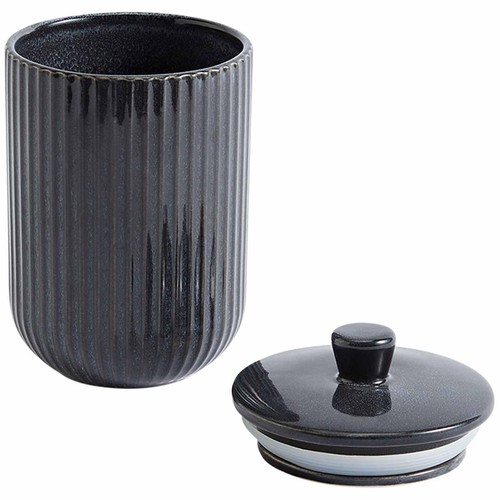 M&S Medium Ribbed Storage Jar, Charcoal thumbnail 2