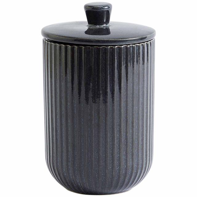 M&S Medium Ribbed Storage Jar, Charcoal
