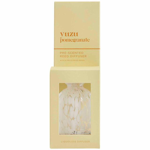 M&S Yuzu & Pomegranate Confetti Glass Pre-Scented Diffuser, White