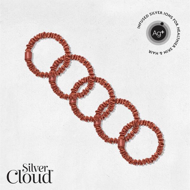Silver Cloud 5 Auburn Skinny Satin Scrunchies thumbnail 2