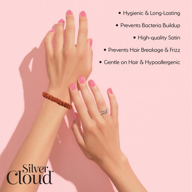 Silver Cloud 5 Auburn Skinny Satin Scrunchies thumbnail 4