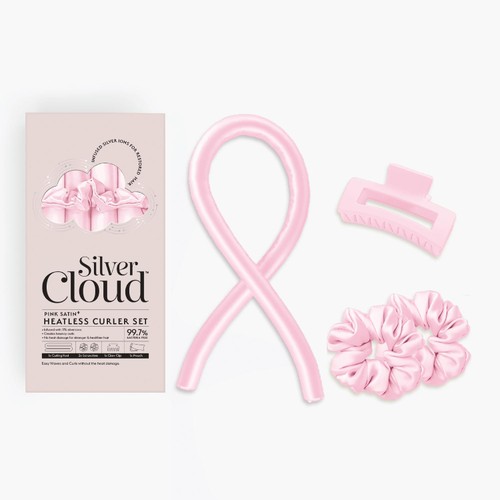 Silver Cloud Pink Heatless Curler Set