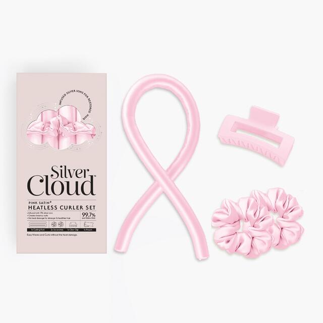 Silver Cloud Pink Heatless Curler Set