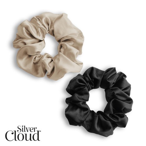 Silver Cloud 2 Mixed Large Satin Scrunchies thumbnail 2