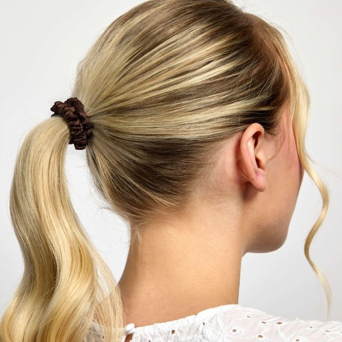 Silver Cloud 5 Chocolate Skinny Satin Scrunchies thumbnail 2