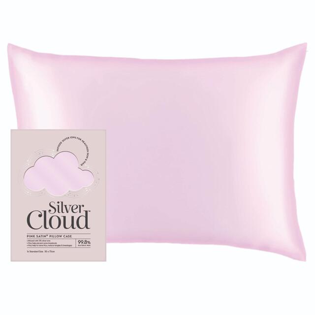 Silver Cloud Pink Satin Pillowcase Infused with Silver Ions