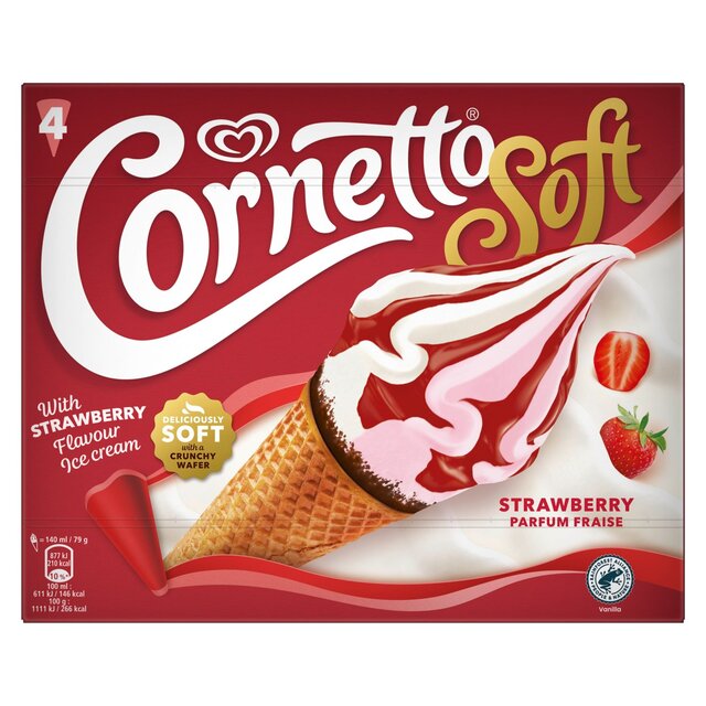 Cornetto Soft Vanilla & Strawberry 4MP