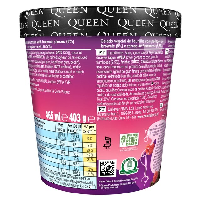Ben & Jerry's Non-Dairy Vegan Bohemian Raspberry Ice Cream Tub thumbnail 2
