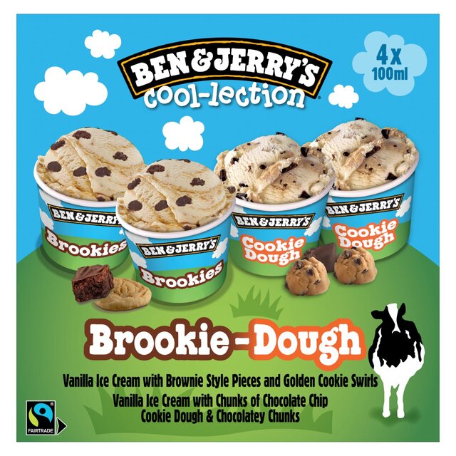 Ben & Jerry's Brookie Dough Ice Cream Mini Pot Multipack