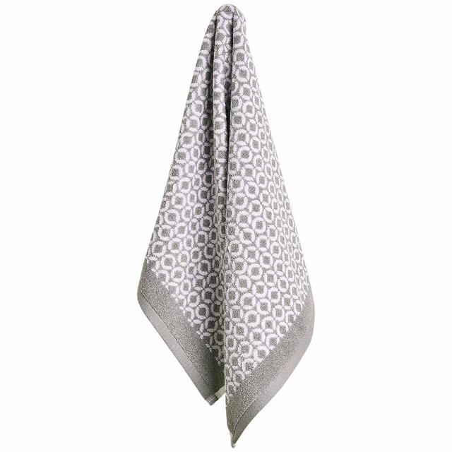 M&S Pure Cotton Repeat Links Towel, Grey
