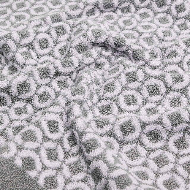 M&S Pure Cotton Repeat Links Towel, Grey thumbnail 3
