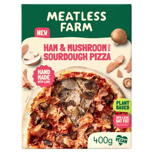 Meatless Farm Vegan Ham & Mushroom Style Sourdough Pizza
