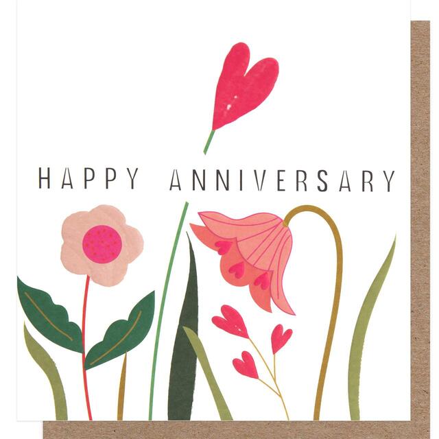 Caroline Gardner Heart Flower Anniversary Card