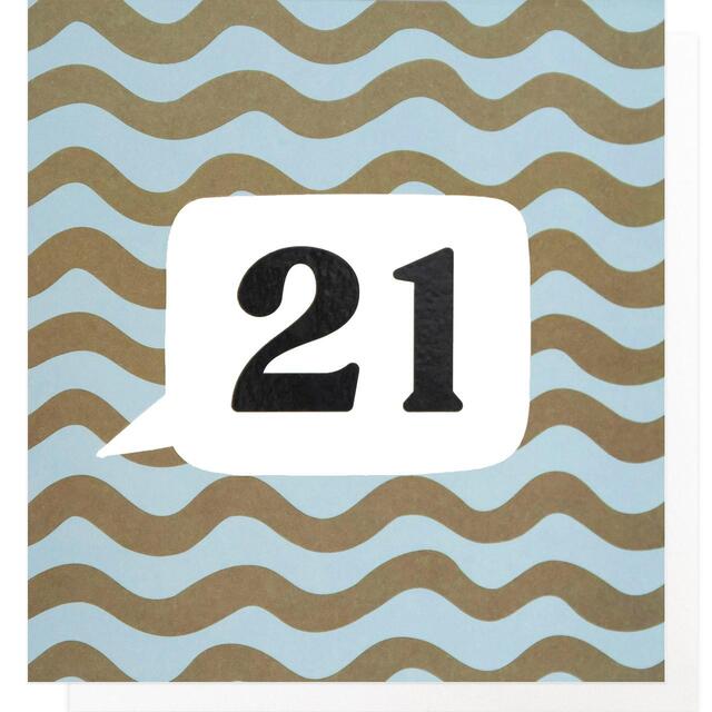 Caroline Gardner Green & Blue 21st Birthday Card