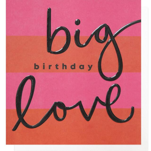 Caroline Gardner Red & Pink Stripe Birthday Card