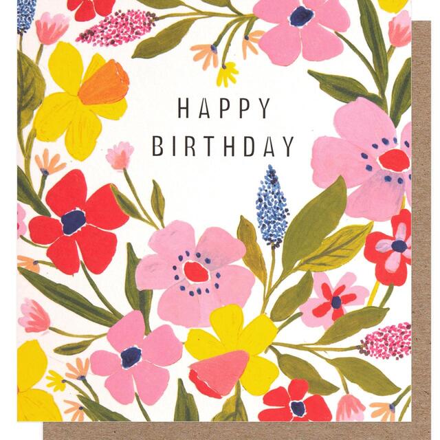 Caroline Gardner Floral Frame Birthday Card