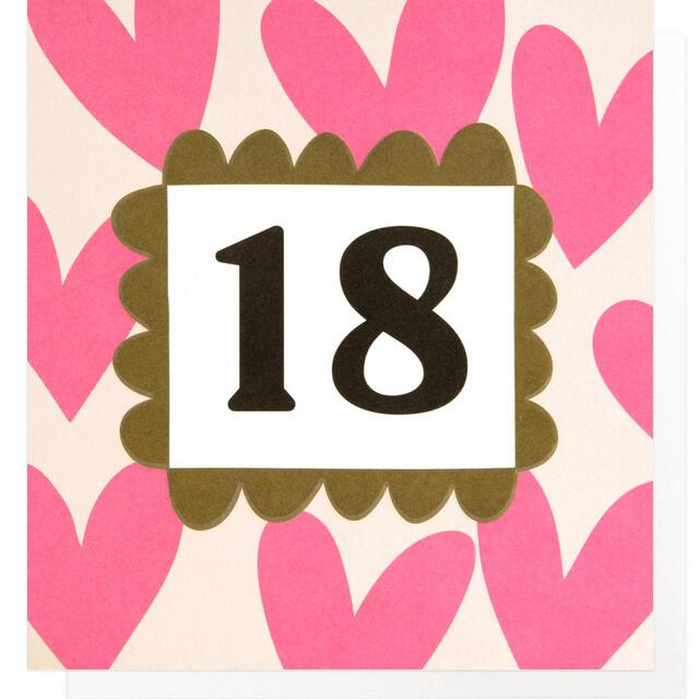 Caroline Gardner Pink Hearts 18th Birthday Card