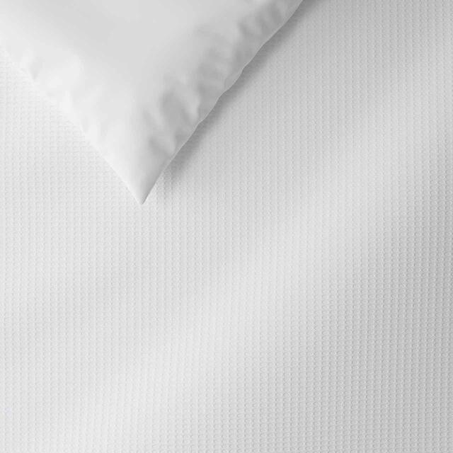 M&S Pure Cotton Waffle Bedding Set, Single-King, White thumbnail 2