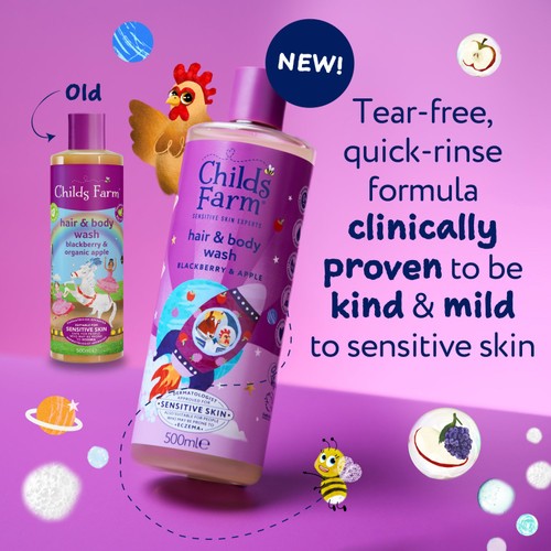 Childs Farm Hair & Body Wash, Blackberry & Apple thumbnail 2