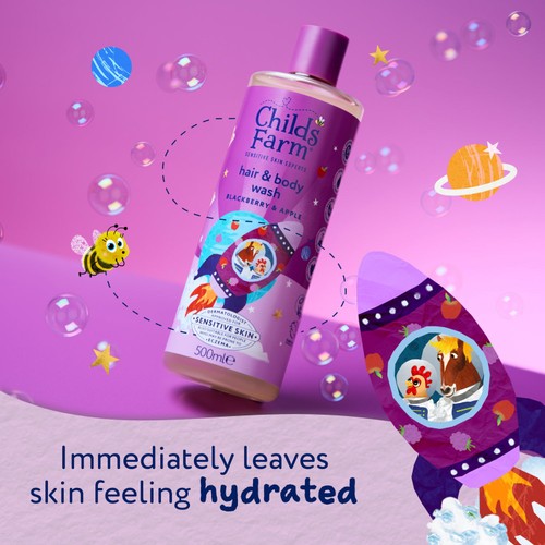 Childs Farm Hair & Body Wash, Blackberry & Apple thumbnail 3