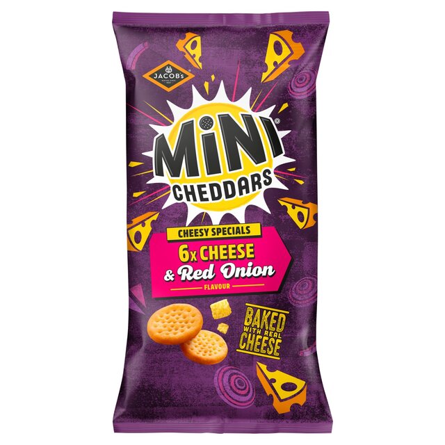 Jacob's Mini Cheddars Cheddar & Red Onion Baked Snacks Multipack - Image 1