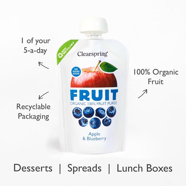 Clearspring Organic FRUIT Puree - Apple & Blueberry thumbnail 2