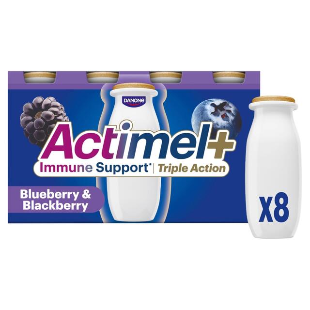 Actimel Triple Action Blueberry & Blackberry Yoghurt Drink 8x100g