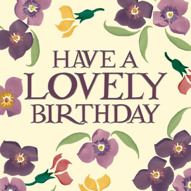 Emma Bridgewater Purple Flowers Birthday Card