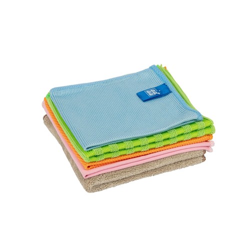 Addis Premium Multi-Purpose Microfibre Cleaning Cloth Set with room ID tags