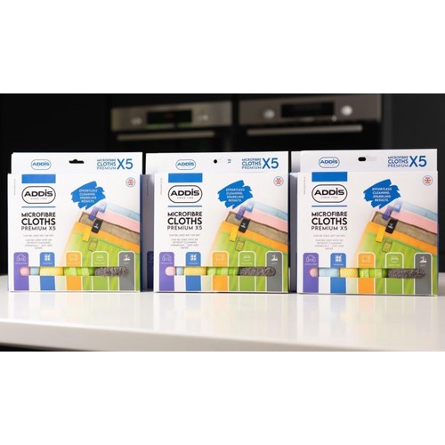 Addis Premium Multi-Purpose Microfibre Cleaning Cloth Set with room ID tags thumbnail 2