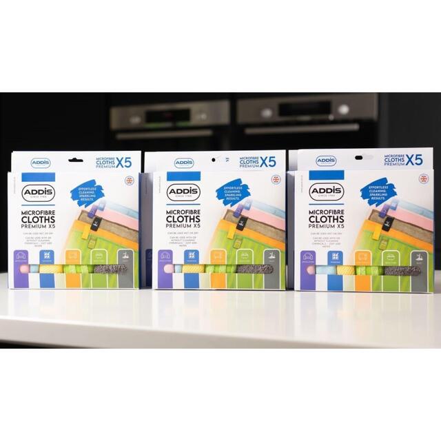 Addis Premium Multi-Purpose Microfibre Cleaning Cloth Set with room ID tags thumbnail 2