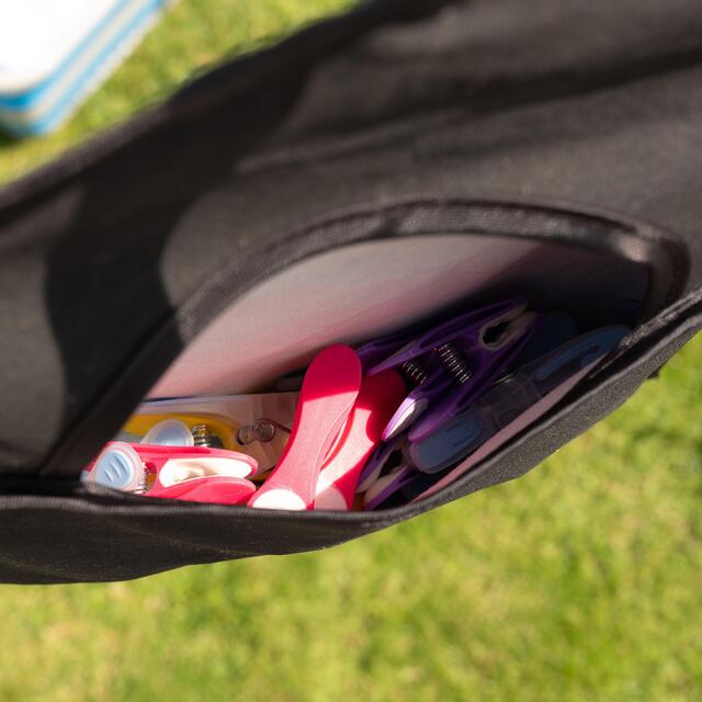 Addis Clothes Peg Storage Bag with hanging hook, Black thumbnail 2