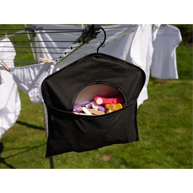 Addis Clothes Peg Storage Bag with hanging hook, Black thumbnail 4
