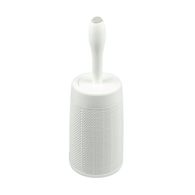 Addis Faux Hessian Plastic Round Bathroom Toilet Brush Set, White
